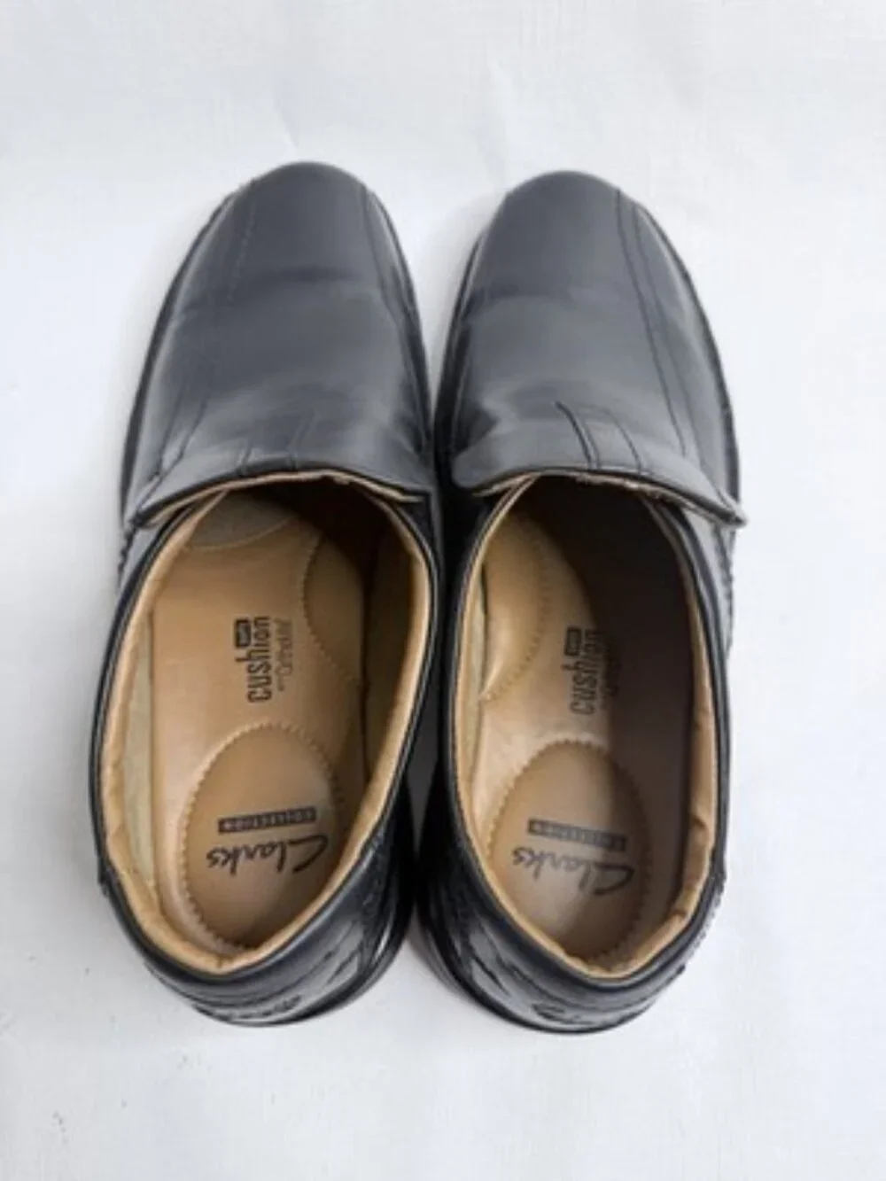 CLARKS Men’s Black LOAFER SHOES MEN'S 10M LEATHER CASUAL SLIP ON